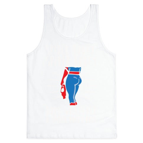 Spider Booty Parody White Print Tank Top